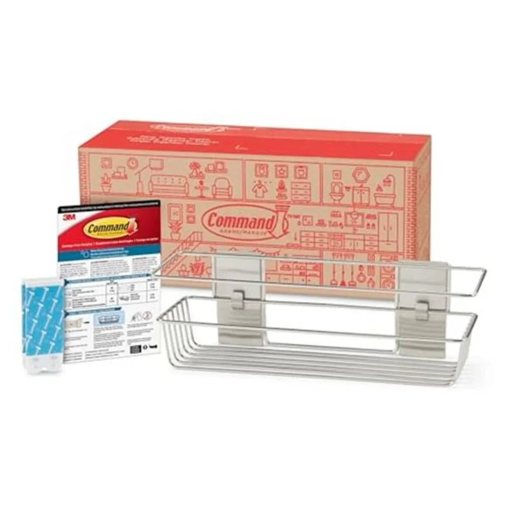 Shower Caddy Bathroom Organizer with Water Resistant Strips Damage Free Storage